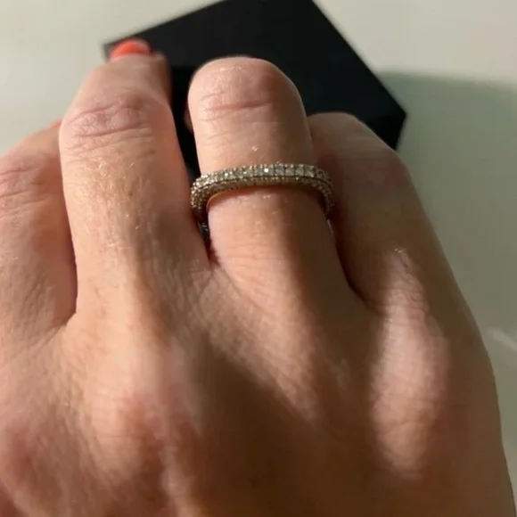 Vintage Sterling silver Square ring (Rose Gold Plated ) Sz 5.5 - Picture 3 of 3